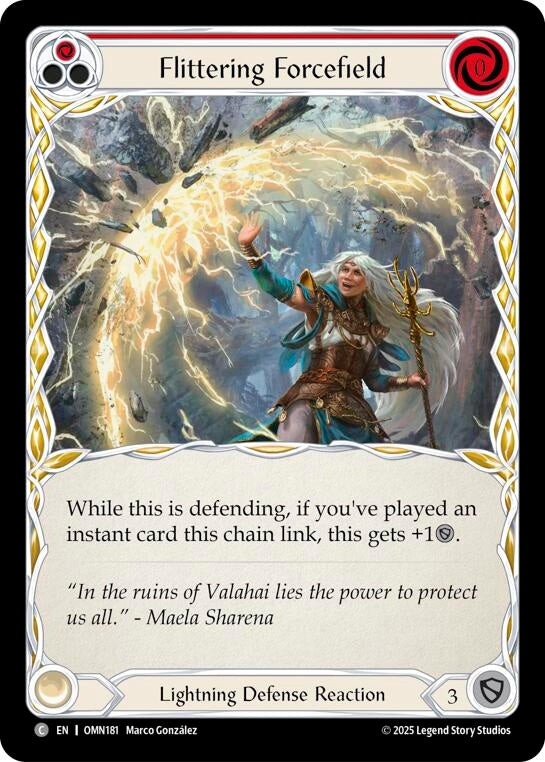 Image for Flittering Forcefield (Red) (OMN181) (Omens of the Third Age) - Flesh and Blood TCG