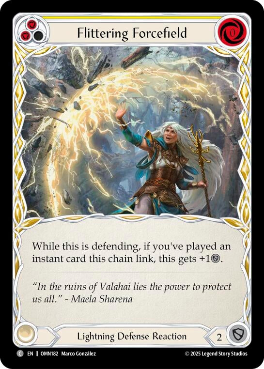 Image for Flittering Forcefield (Yellow) (OMN182) (Omens of the Third Age) - Flesh and Blood TCG