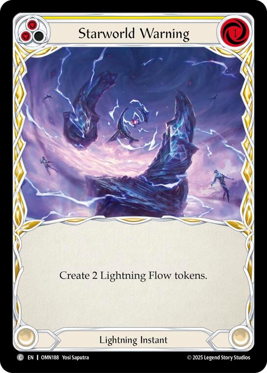 Image for Starworld Warning (Yellow) (OMN188) (Omens of the Third Age) - Flesh and Blood TCG