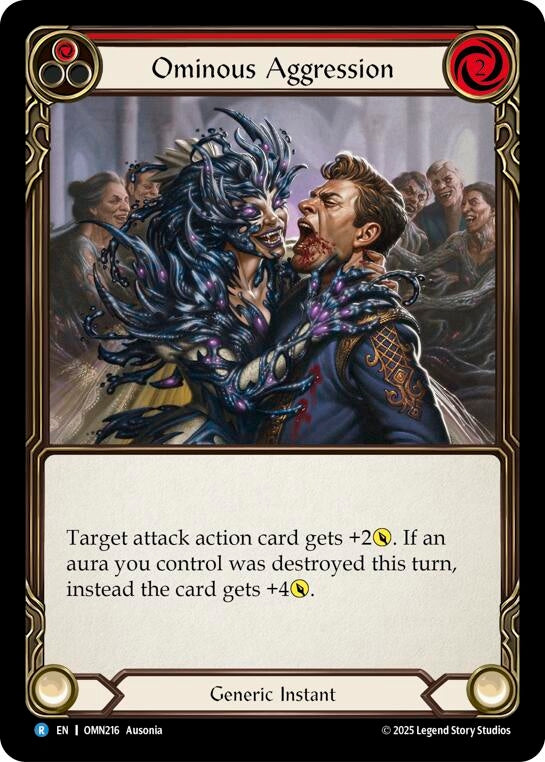 Image for Ominous Aggression (Red) (OMN216) (Omens of the Third Age) - Flesh and Blood TCG