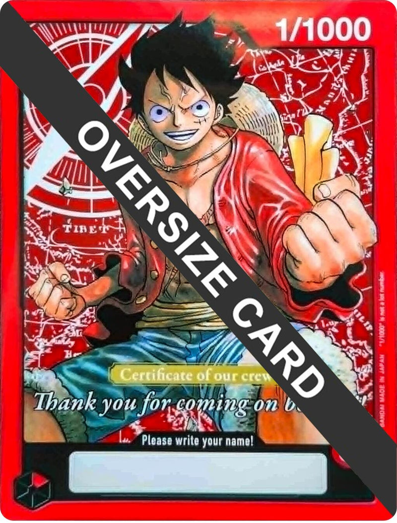 Image for Monkey.D.Luffy (Certificate of our crew) (Oversized) (1/1000) (One Piece Promotion Cards) - One Piece Card Game