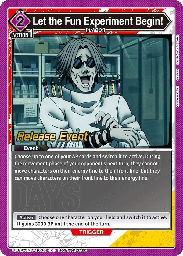 Image for Let the Fun Experiment Begin! (Release Event) (UE19BT/SMD-1-080) (UE19BT: SAKAMOTO DAYS Release Event Cards) - Union Arena