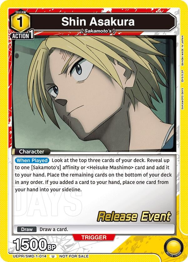 Image for Shin Asakura (014) (Release Event) (UE19BT/SMD-1-014) (UE19BT: SAKAMOTO DAYS Release Event Cards) - Union Arena