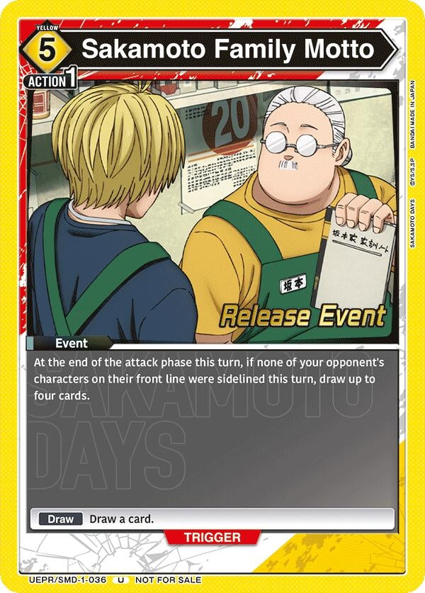 Image for Sakamoto Family Motto (Release Event) (UE19BT/SMD-1-036) (UE19BT: SAKAMOTO DAYS Release Event Cards) - Union Arena