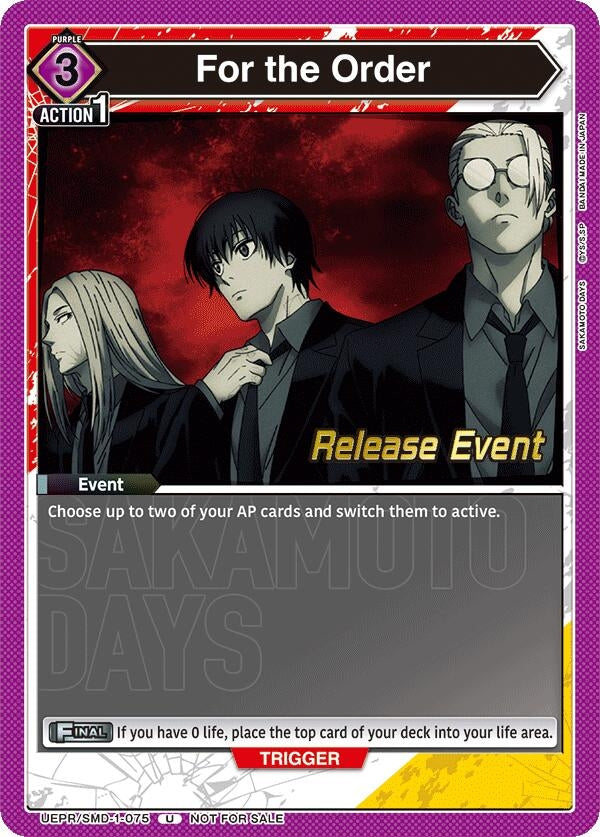 Image for For the Order (Release Event) (UE19BT/SMD-1-075) (UE19BT: SAKAMOTO DAYS Release Event Cards) - Union Arena