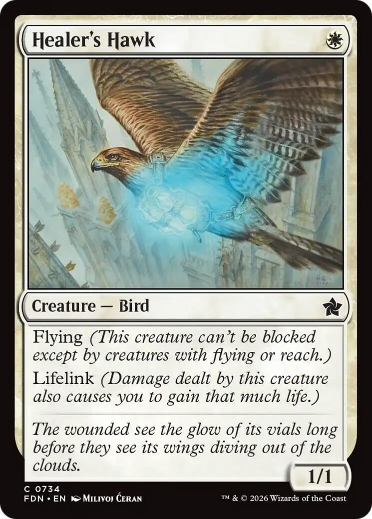 Image for Healer's Hawk (0734) (734) (Foundations) - Magic: The Gathering
