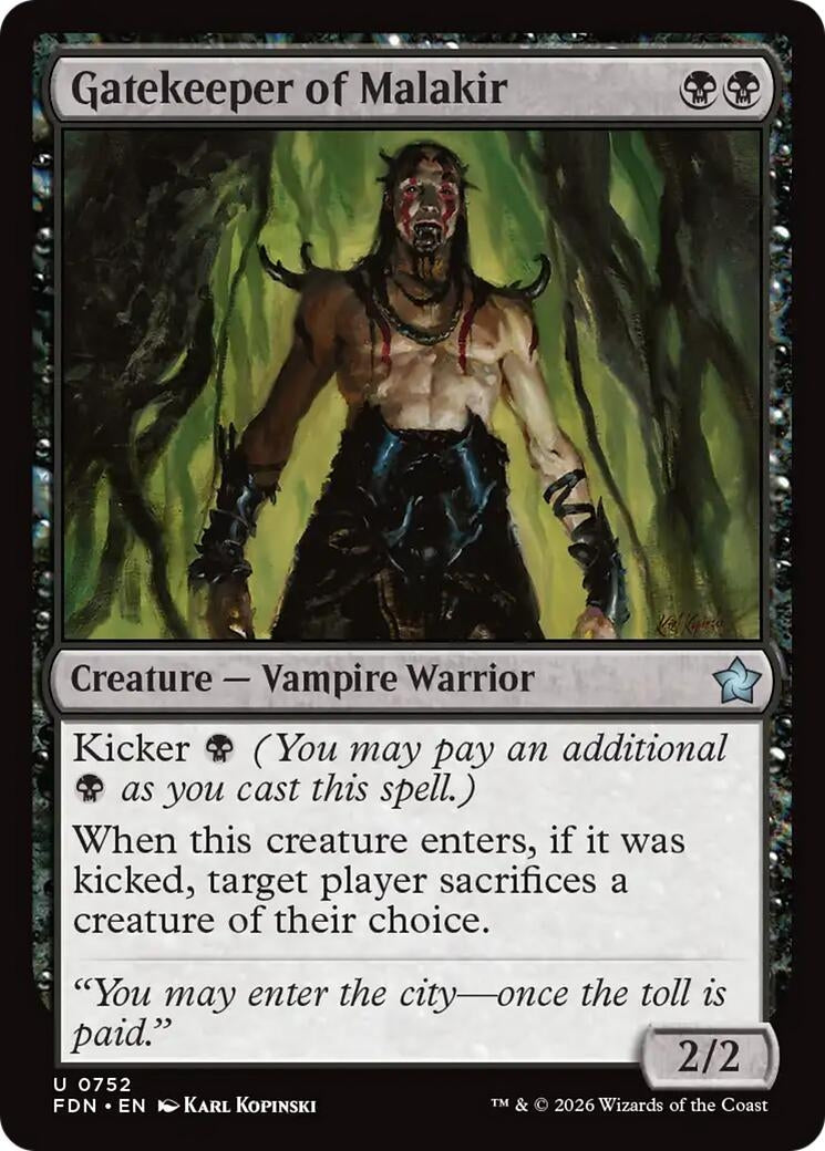 Image for Gatekeeper of Malakir (0752) (752) (Foundations) - Magic: The Gathering