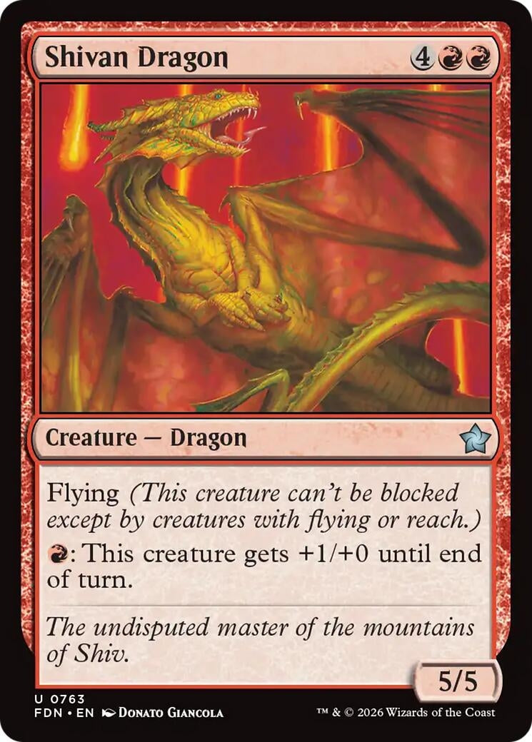 Image for Shivan Dragon (0763) (763) (Foundations) - Magic: The Gathering