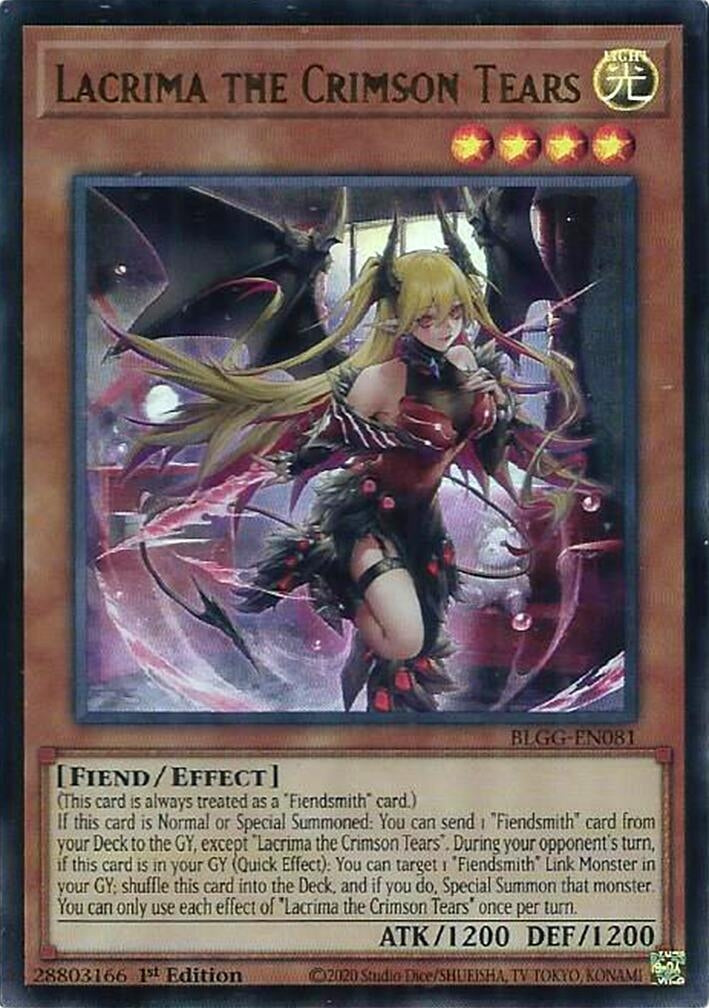 Image for Lacrima the Crimson Tears (BLGG-EN081) (Battles of Legend: Glorious Gallery) - YuGiOh