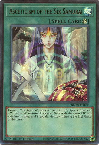Image for Asceticism of the Six Samurai (BLGG-EN107) (Battles of Legend: Glorious Gallery) - YuGiOh