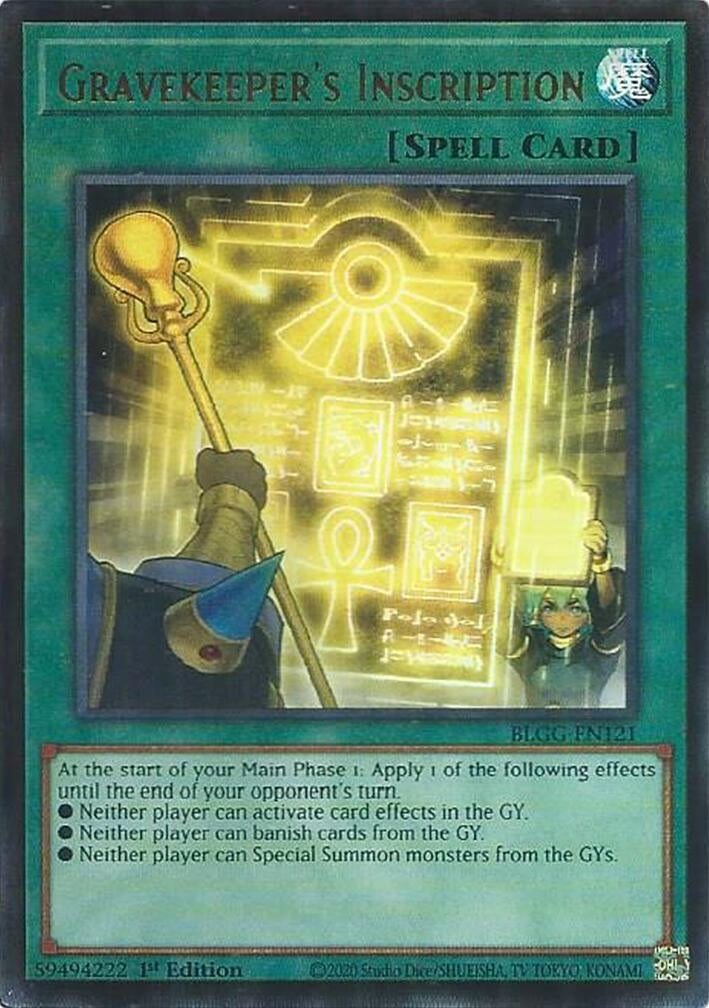 Image for Gravekeeper's Inscription (BLGG-EN121) (Battles of Legend: Glorious Gallery) - YuGiOh