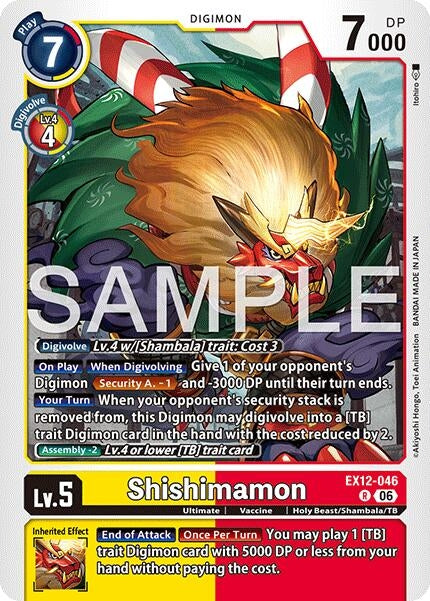 Image for Shishimamon (EX12-046 R) (Digital World Shambala) (EX-12) - Digimon Card Game
