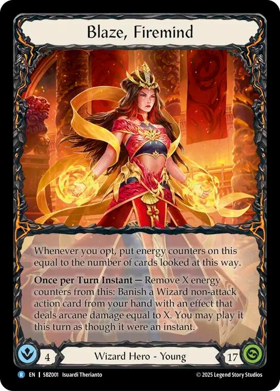Image for Blaze, Firemind (SBZ001) (Silver Age Chapter 3) - Flesh and Blood TCG