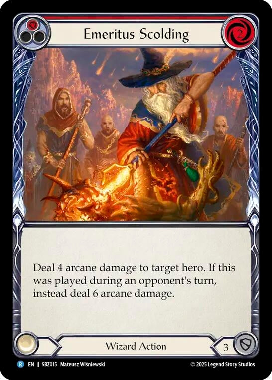 Image for Emeritus Scolding (Red) (SBZ015) (Silver Age Chapter 3) - Flesh and Blood TCG