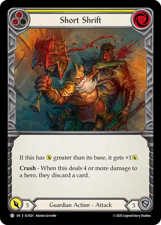Image for Short Shrift (Yellow) (SLY021) (Silver Age Chapter 3) - Flesh and Blood TCG