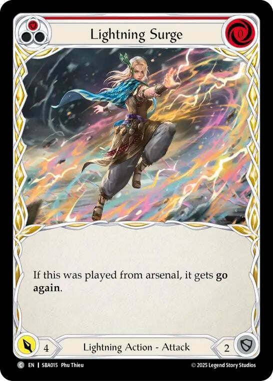 Image for Lightning Surge (Red) (SBA015) (Silver Age Chapter 3) - Flesh and Blood TCG
