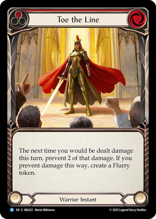 Image for Toe the Line (Red) (SBL022) (Silver Age Chapter 3) - Flesh and Blood TCG