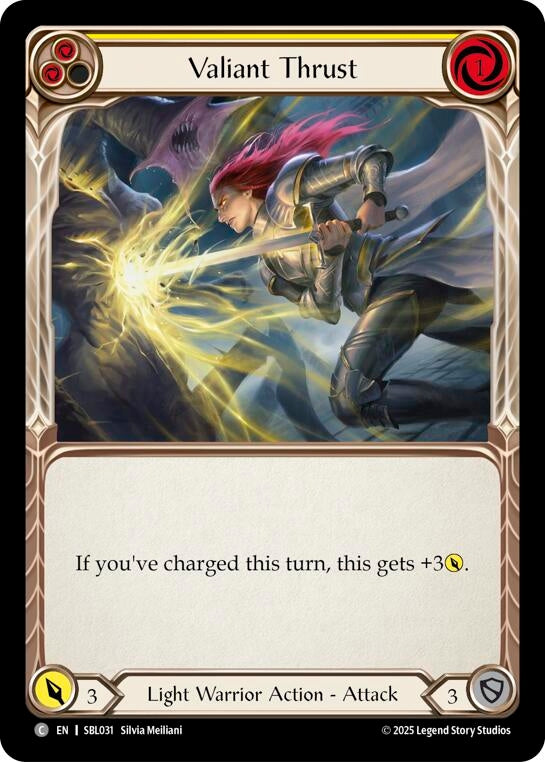Image for Valiant Thrust (Yellow) (SBL031) (Silver Age Chapter 3) - Flesh and Blood TCG