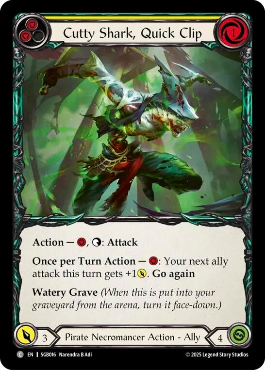 Image for Cutty Shark, Quick Clip (Yellow) (SGB016) (Silver Age Chapter 3) - Flesh and Blood TCG