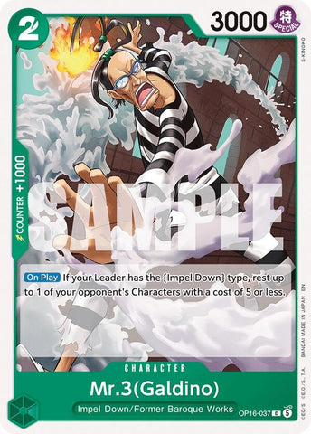 Image for Mr.3(Galdino) (037) (OP16-037) (The Time of Battle) - One Piece Card Game