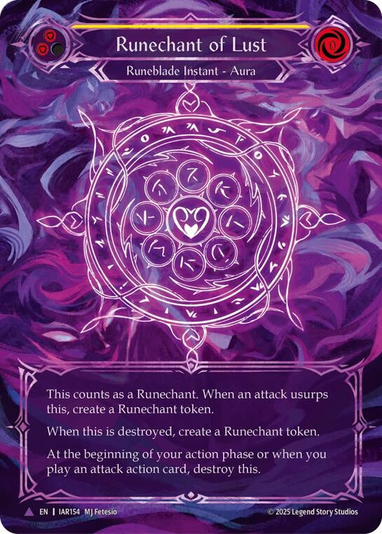 Image for Runechant of Lust (Yellow)(Marvel) (IAR154-MV) (Omens of the Third Age) - Flesh and Blood TCG