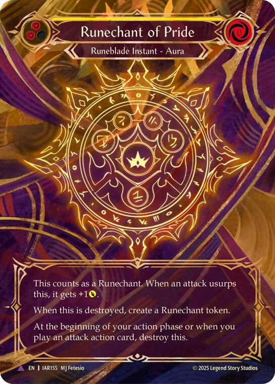 Image for Runechant of Pride (Yellow)(Marvel) (IAR155-MV) (Omens of the Third Age) - Flesh and Blood TCG