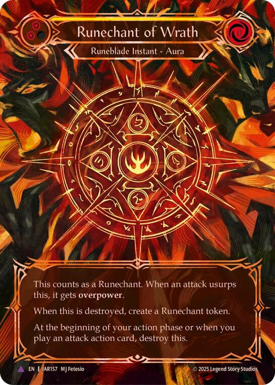 Image for Runechant of Wrath (Yellow)(Marvel) (IAR157-MV) (Omens of the Third Age) - Flesh and Blood TCG