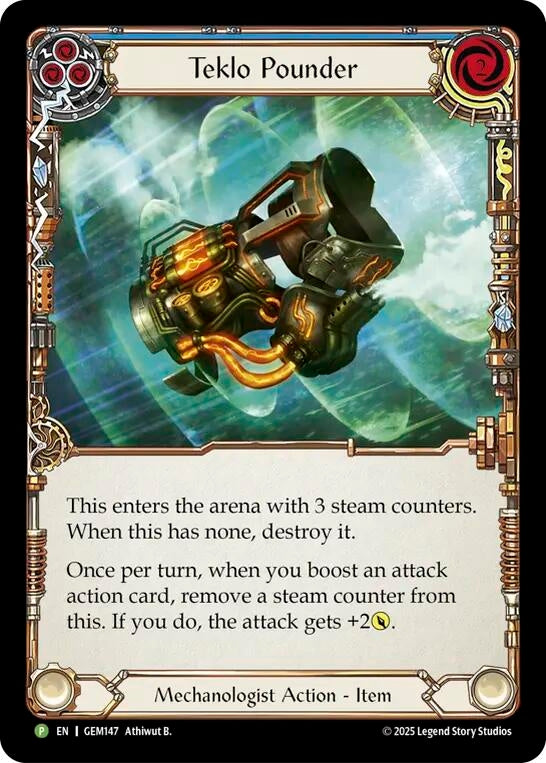 Image for Teklo Pounder (Blue) (GEM147-CF) (Gem Pack 5) - Flesh and Blood TCG