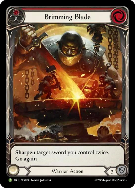 Image for Brimming Blade (Red) (GEM164-RF) (Gem Pack 5) - Flesh and Blood TCG
