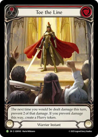Image for Toe the Line (Red) (GEM165) (Gem Pack 5) - Flesh and Blood TCG