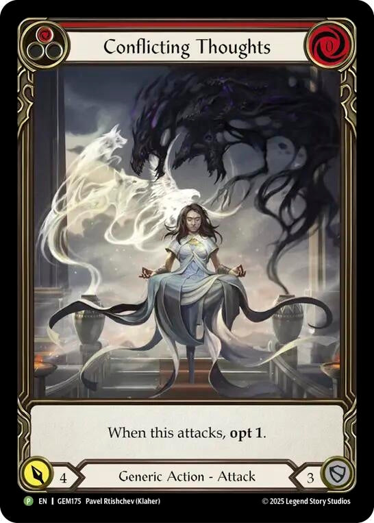 Image for Conflicting Thoughts (Red) (GEM175) (Gem Pack 5) - Flesh and Blood TCG