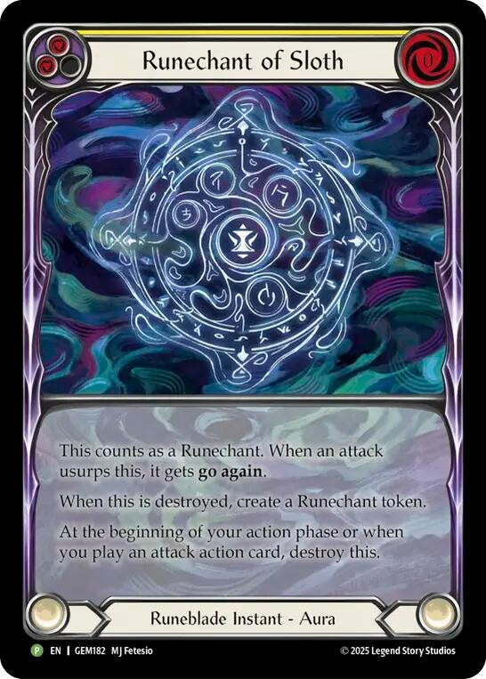 Image for Runechant of Sloth (Yellow) (GEM182-RF) (Gem Pack 5) - Flesh and Blood TCG