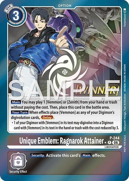 Image for Unique Emblem: Ragnarok Attainer (Official Store Tournament 2026 Vol. 3 Winner) (P-244 P) (Digimon Promotion Cards) (D-PR) - Digimon Card Game