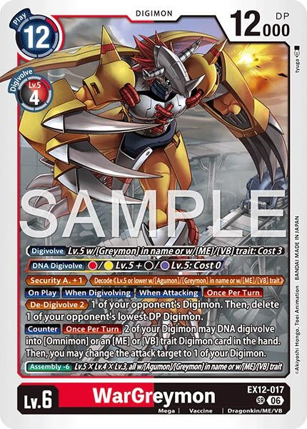 Image for WarGreymon (EX12-017 SR) (Digital World Shambala) (EX-12) - Digimon Card Game