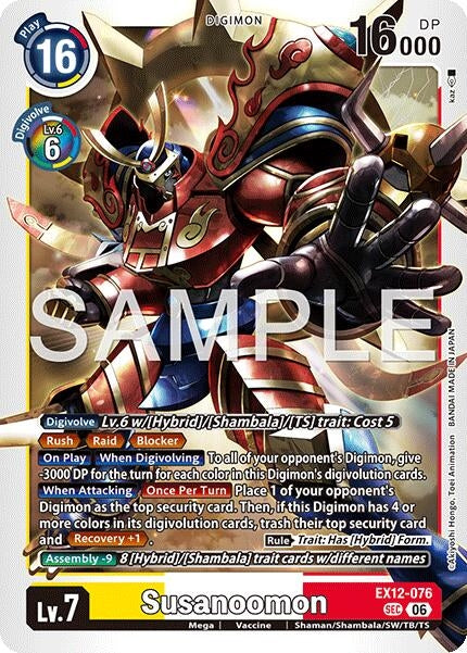 Image for Susanoomon (EX12-076 SEC) (Digital World Shambala) (EX-12) - Digimon Card Game