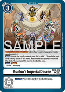 Image for Kunlun's Imperial Decree (EX12-075 R) (Digital World Shambala) (EX-12) - Digimon Card Game