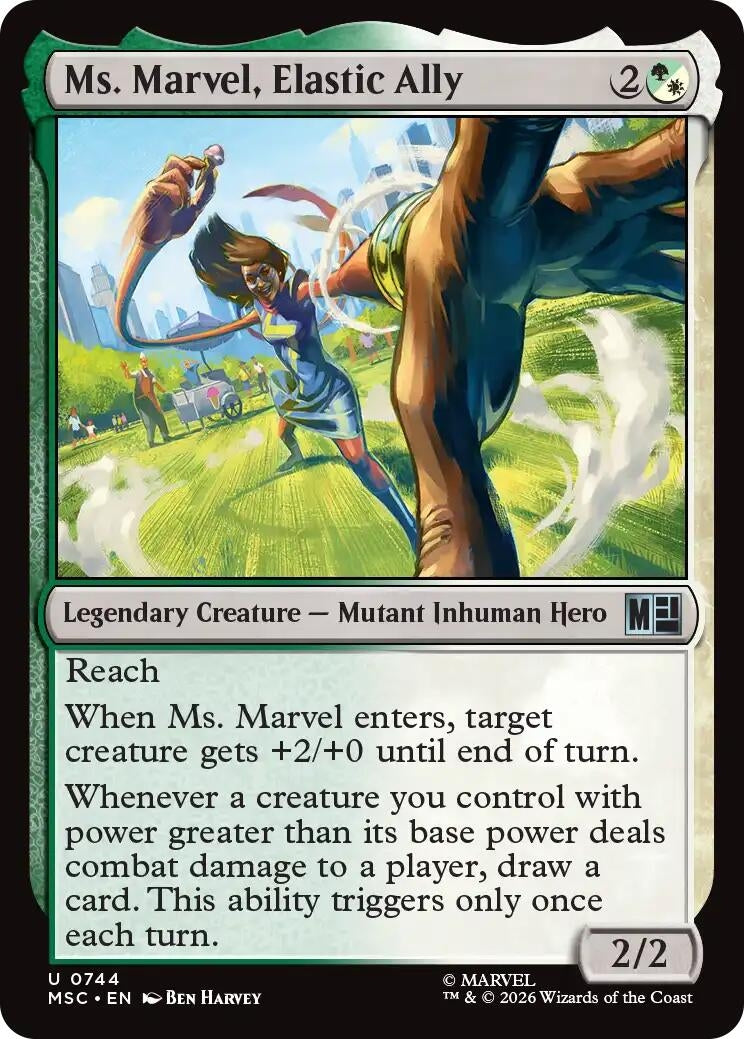 Image for Ms. Marvel, Elastic Ally (744) (Commander: Marvel Super Heroes) - Magic: The Gathering