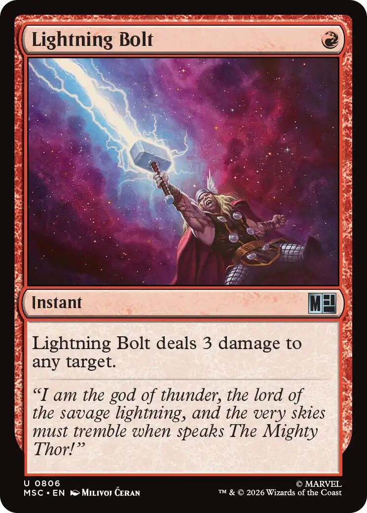 Image for Lightning Bolt (806) (Commander: Marvel Super Heroes) - Magic: The Gathering