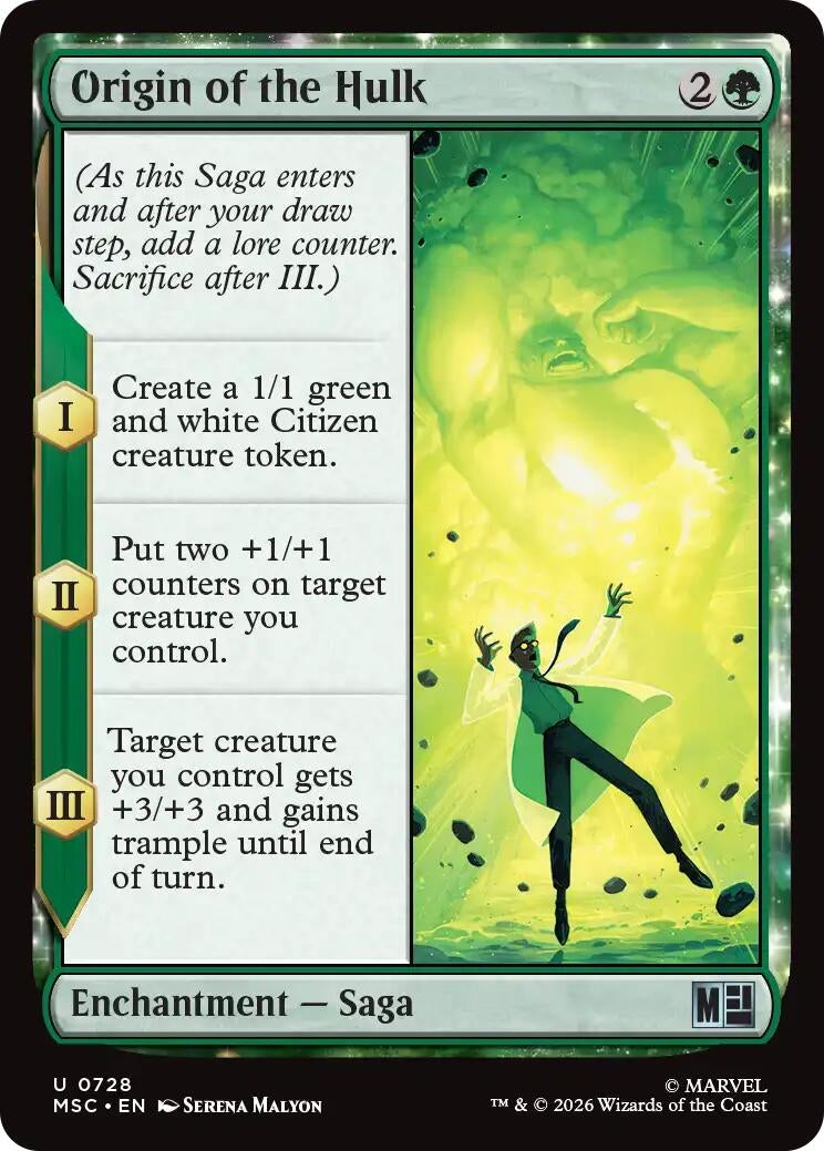 Image for Origin of the Hulk (728) (Commander: Marvel Super Heroes) - Magic: The Gathering