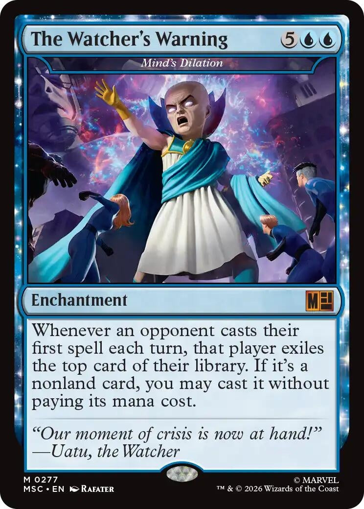 Image for The Watcher's Warning - Mind's Dilation (Surge Foil) (277) (Commander: Marvel Super Heroes) - Magic: The Gathering