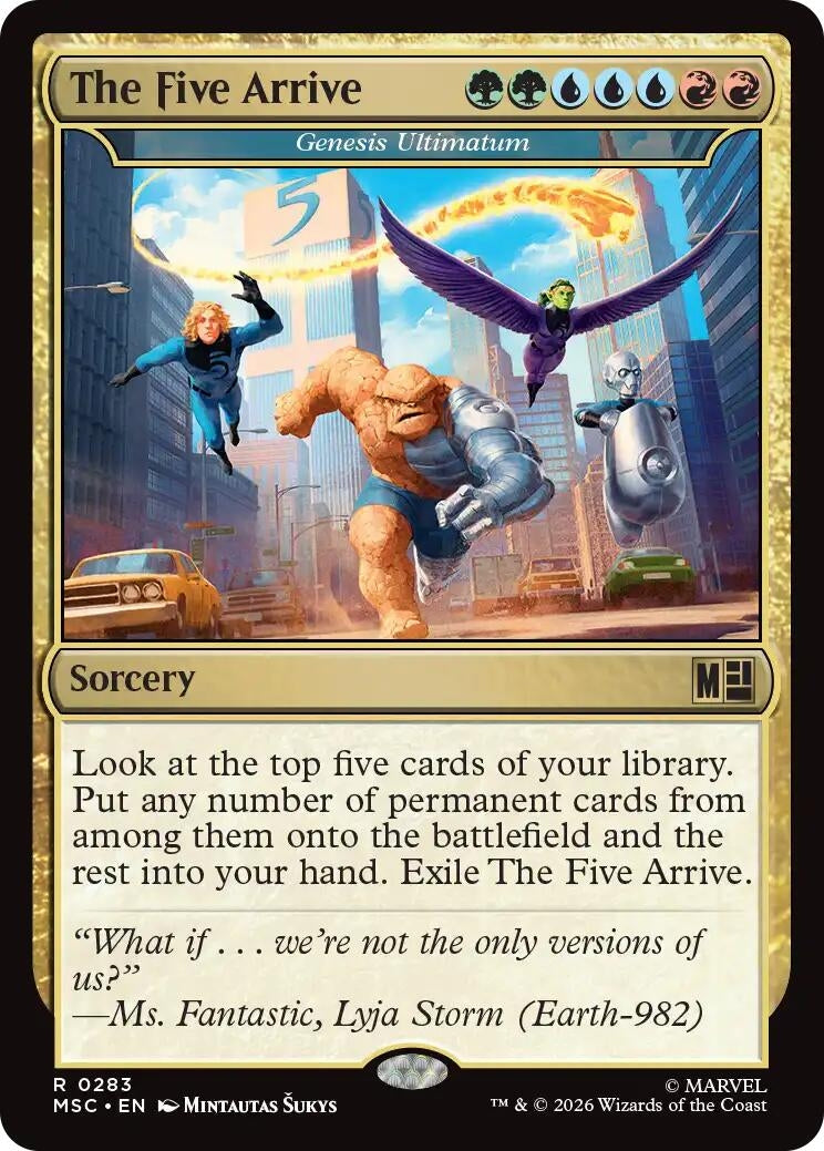 Image for The Five Arrive - Genesis Ultimatum (283) (Commander: Marvel Super Heroes) - Magic: The Gathering