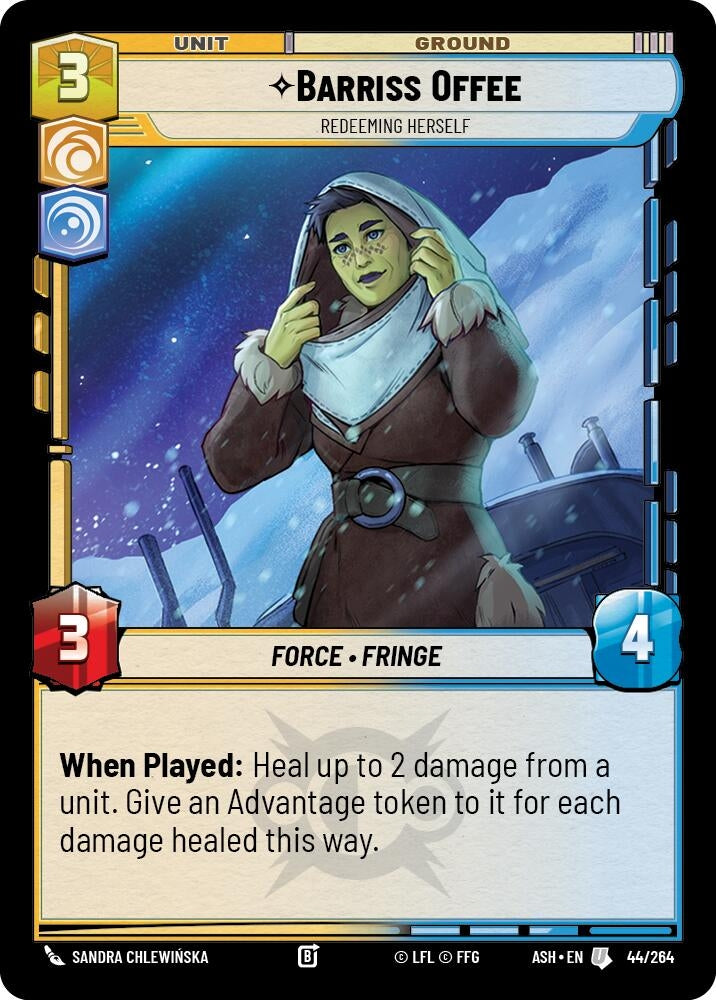 Image for Barriss Offee - Redeeming Herself (44/264) (Ashes of the Empire) (ASH) - Star Wars: Unlimited