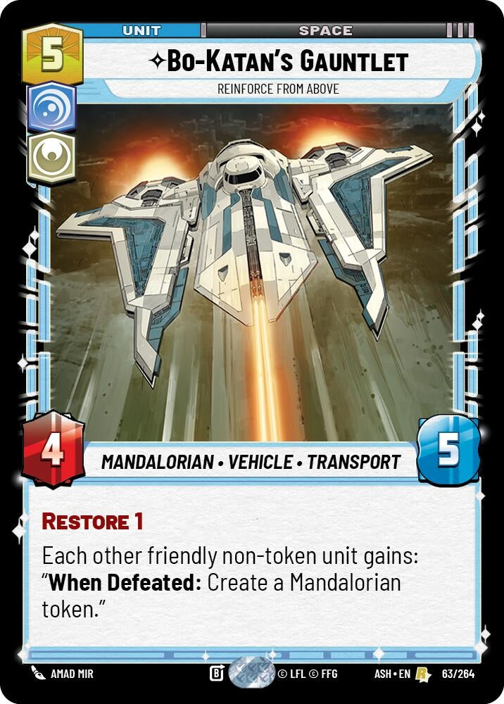 Image for Bo-Katan's Gauntlet - Reinforce from Above (63/264) (Ashes of the Empire) (ASH) - Star Wars: Unlimited