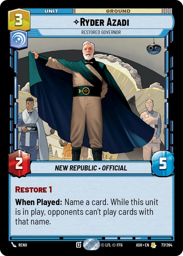 Image for Ryder Azadi - Restored Governor (77/264) (Ashes of the Empire) (ASH) - Star Wars: Unlimited