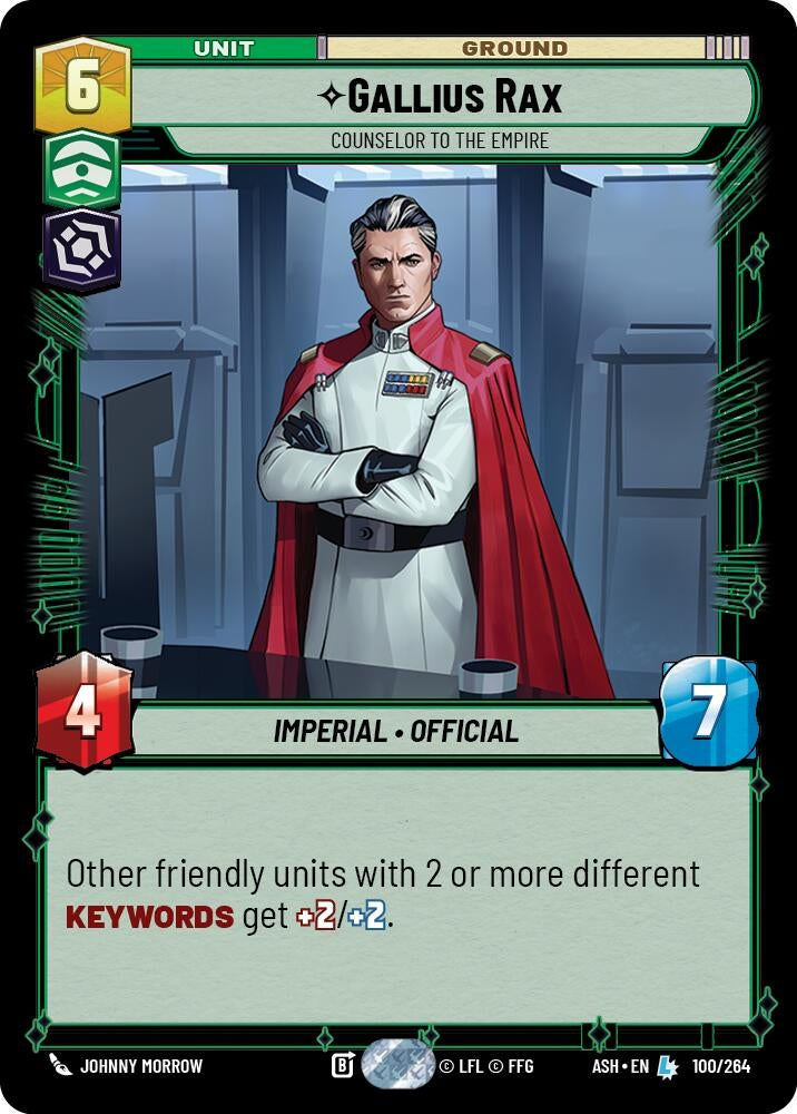 Image for Gallius Rax - Counselor to the Empire (100/264) (Ashes of the Empire) (ASH) - Star Wars: Unlimited