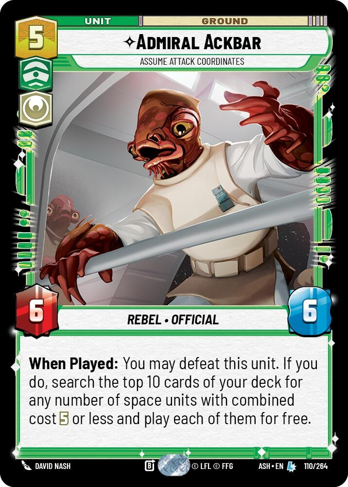 Image for Admiral Ackbar - Assume Attack Coordinates (110/264) (Ashes of the Empire) (ASH) - Star Wars: Unlimited