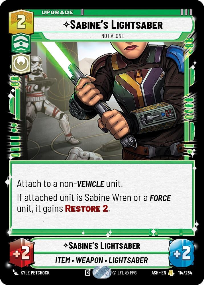Image for Sabine's Lightsaber - Not Alone (114/264) (Ashes of the Empire) (ASH) - Star Wars: Unlimited
