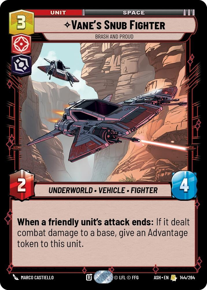 Image for Vane's Snub Fighter - Brash and Proud (144/264) (Ashes of the Empire) (ASH) - Star Wars: Unlimited