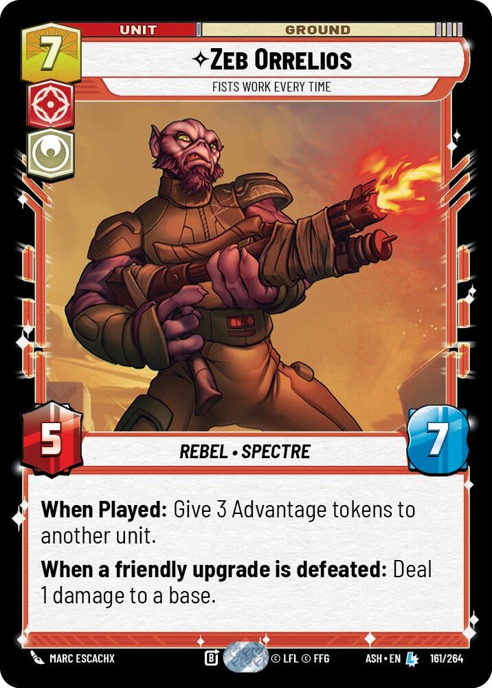 Image for Zeb Orrelios - Fists Work Every Time (161/264) (Ashes of the Empire) (ASH) - Star Wars: Unlimited