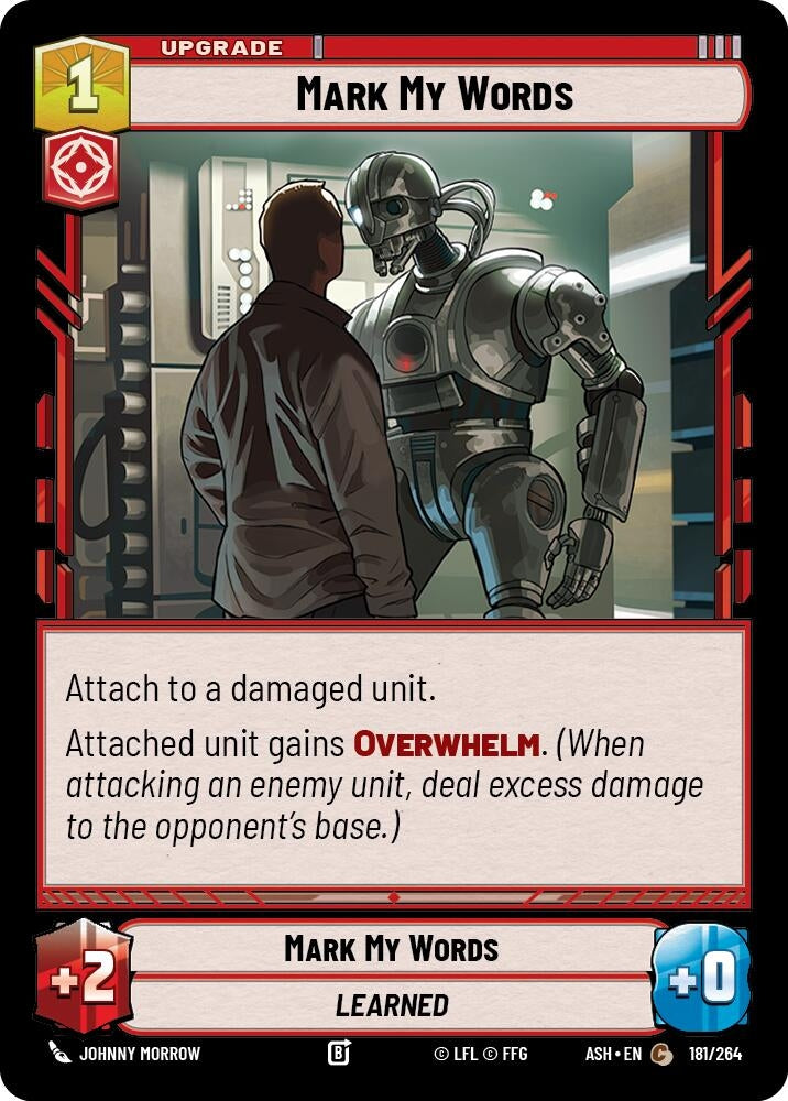 Image for Mark My Words (181/264) (Ashes of the Empire) (ASH) - Star Wars: Unlimited